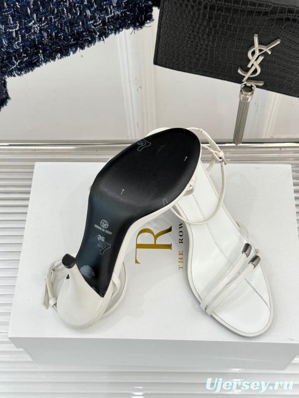 2025 Women Yves Saint Laurent White Leather High Heel Slingback KFY00270