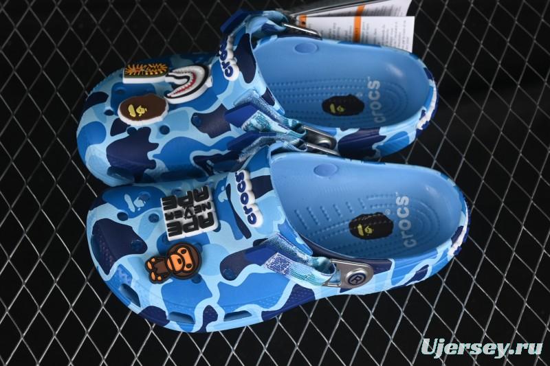 Bape x Crocs Classic Clog Camouflage Print Comfortable Versatile Clogs - B.D4