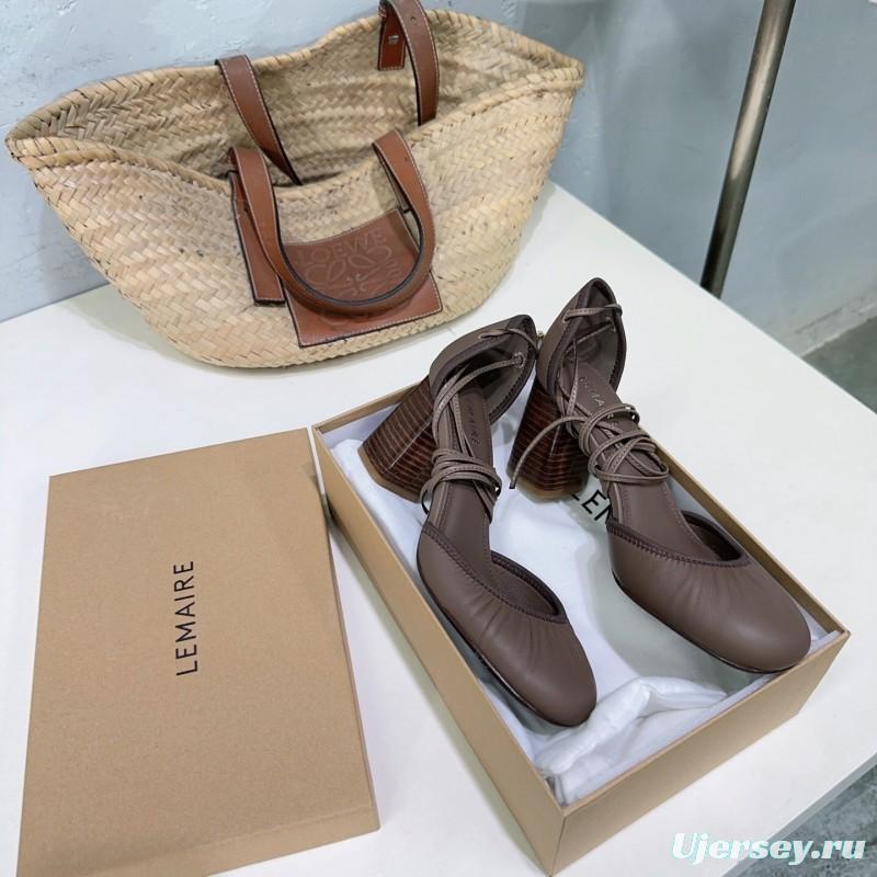 2025 Women LEMAIRE Brown Leather Mary Jane