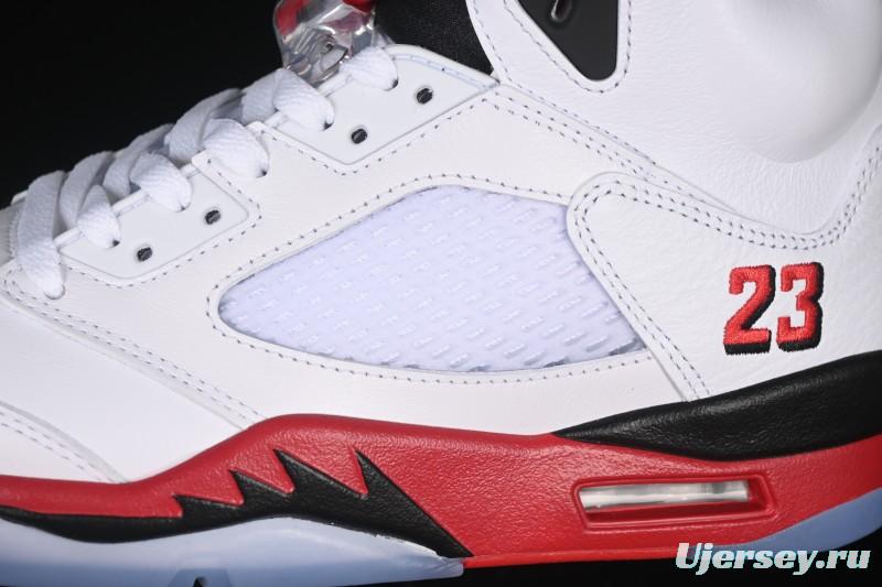 Nike Air Jordan 5 Retro Fire Red Black Tongue Basketball Shoes - HQ7978-101