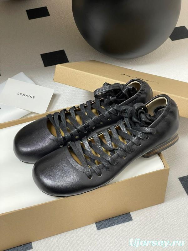 Lemaire 2025 SS Early Spring New Ballet Flats Derby Shoes Flat Sole Chunky Heel Single Shoes - KFY00310