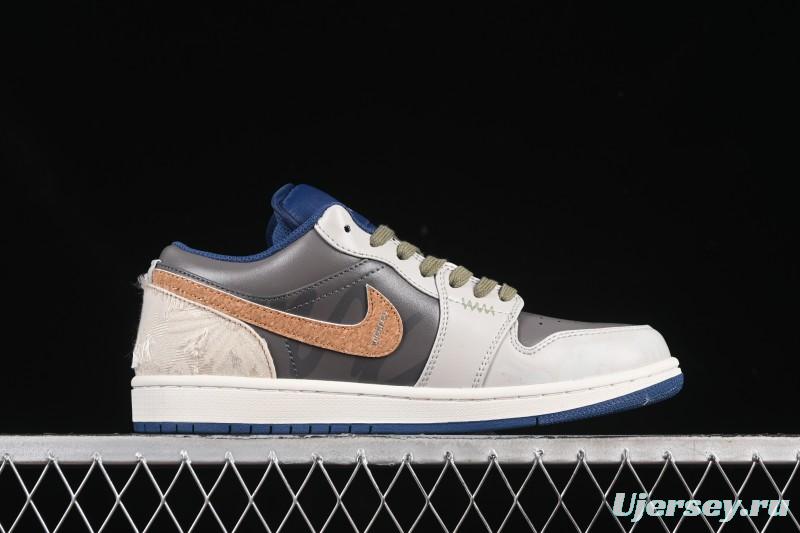 Nike Air Jordan 1 Low Retro Basketball Shoes Panda Mischief Pioneer Knight Brown Grey - 553558-414