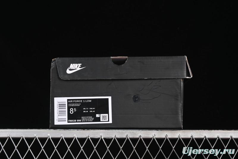 Nike Balenciaga Air Force 1'07 Low Collaboration Triple Swoosh Beige Black Casual Shoes - FR0538-090