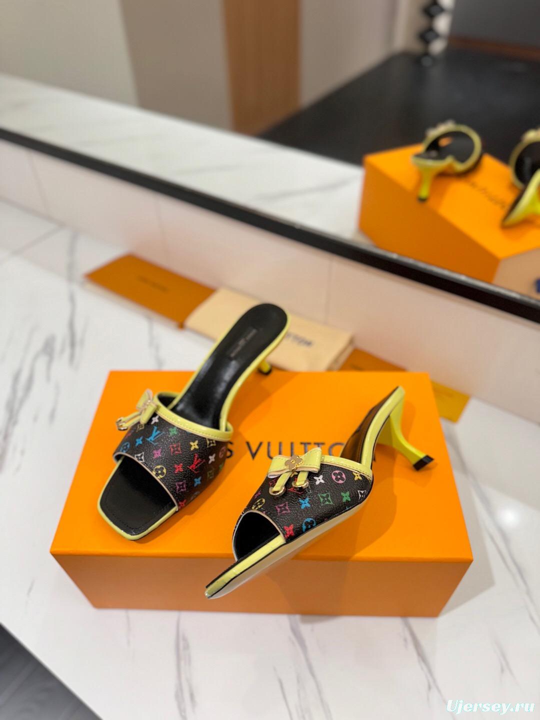 2025 Women Louis Vuitton Multicolor Leather Sandals KFY00310