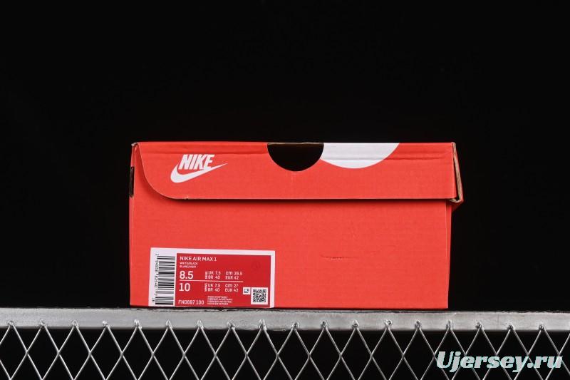 Nike Air Max 1 Retro Running Shoes with Half-Sole Air Cushion - FN0697-100