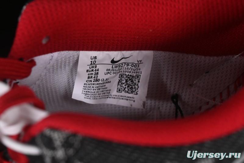 Nike Air Force 1 '07 Low LV Collaboration Black Denim Red Swoosh Casual Sneakers - LW9279-001