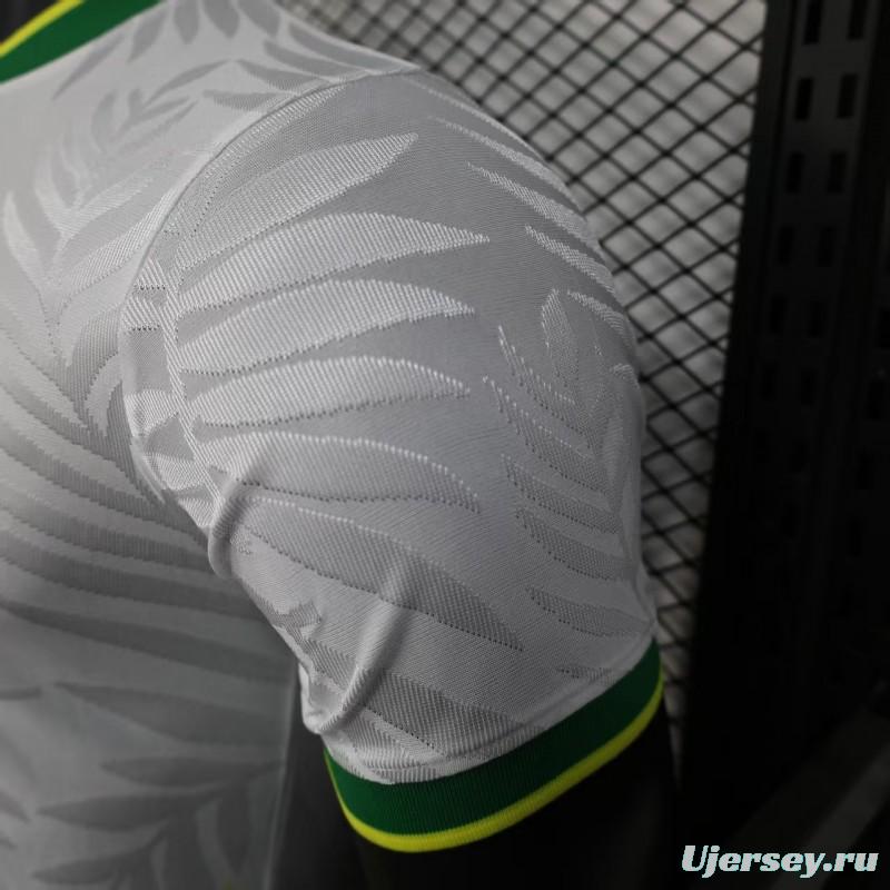 Player Version 2025 Brazil White with Rooster Print Jersey