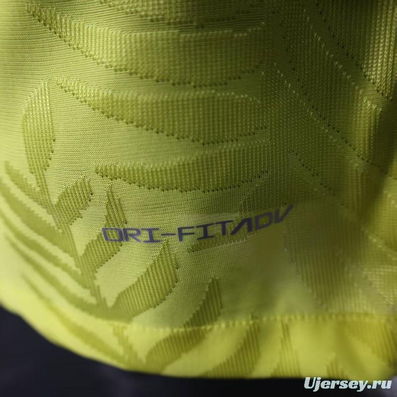 Player Version 2025 Brazil Yellow with Green Animal Pattern Jersey