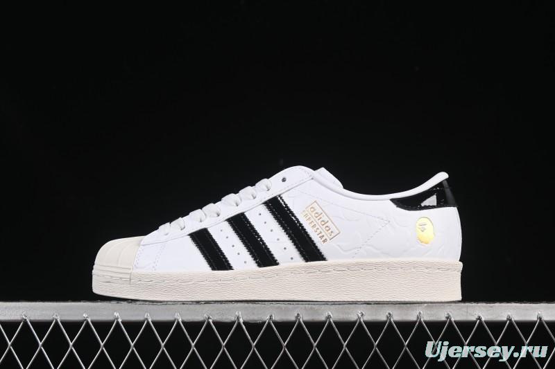 Adidas Bape Superstar Casual Sneakers with Shell Toe Design - JR2701