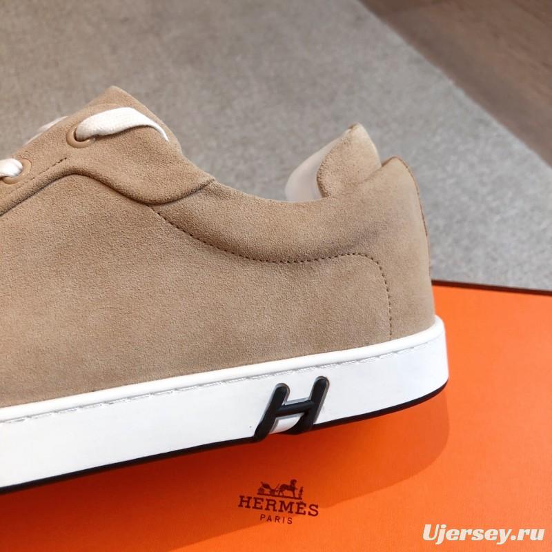 2025 Unisex H Brown Beige Suede Sneakers AS00380