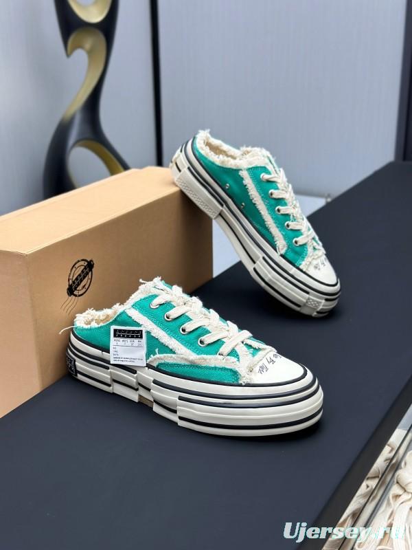 2025 Unisex XVESSEL Green White Canvas Plimsolls Vulcanized AS00240
