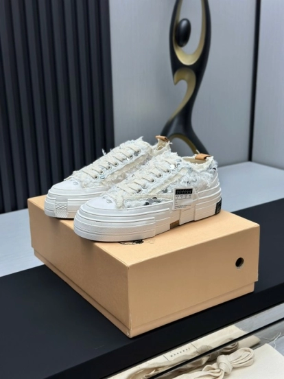 2025 Unisex XVESSEL White Canvas Plimsolls Vulcanized AS00260