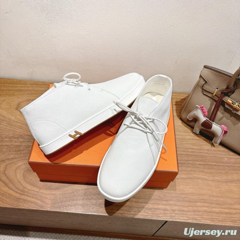 2025 Unisex H White Leather Classic Boots AS00380