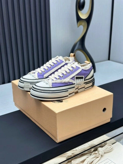 2025 Unisex XVESSEL Purple White Canvas Plimsolls Vulcanized AS00240