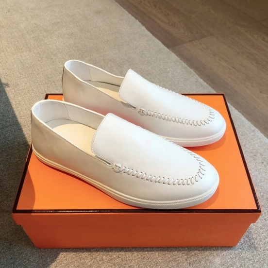 2025 Unisex Hermès White Leather Plimsolls AS00380