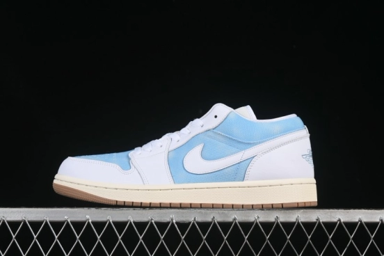 Nike Air Jordan 1 Low Worn Blue Denim Casual Sneakers - HQ2004-400