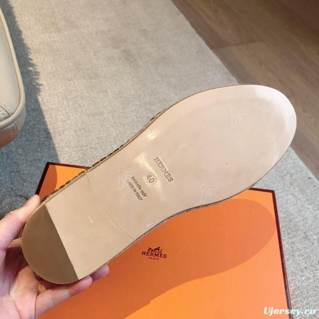 2025 Unisex Hermès Eclair Brown Suede Calfskin Loafers AS00380