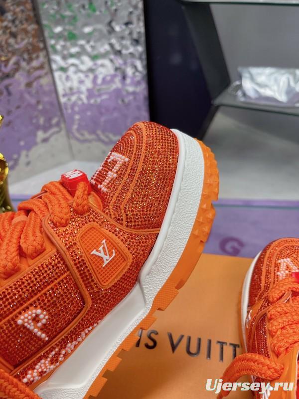 2025 Unisex Louis Vuitton Orange Crystal Plimsolls Bing Bing AS00420