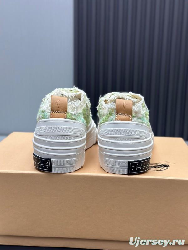 2025 Unisex XVESSEL White Green Canvas Plimsolls Vulcanized AS00260