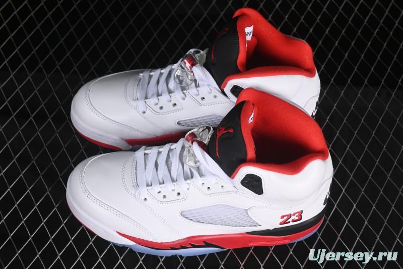Nike Air Jordan 5 Retro Fire Red Black Tongue Basketball Shoes - HQ7978-101