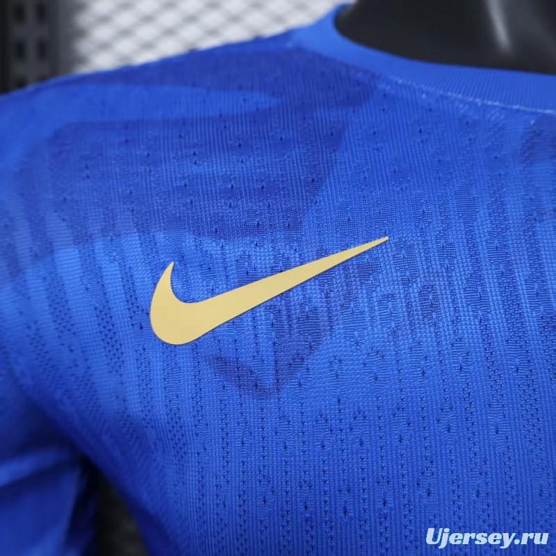 Player Version 25/26 Barcelona Travis Scott Blue with Red Half Split Jersey