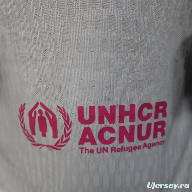 Player Version 25/26 FC Barcelona Pink White with Diagonal Stripe Pattern Jersey