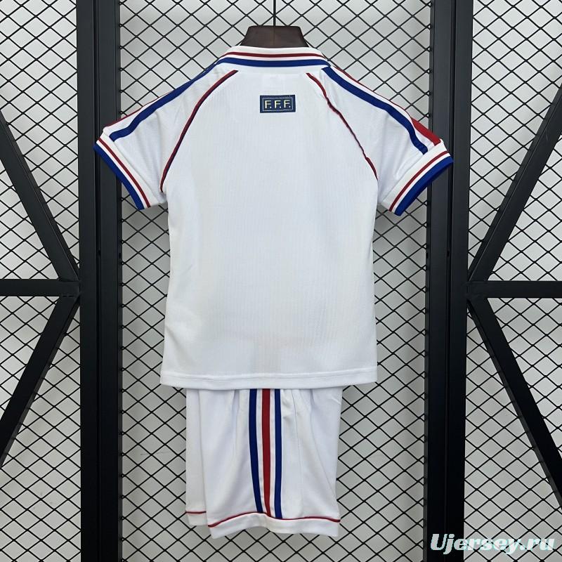 Retro 1998 Kids France Away Size 16-28 Jersey