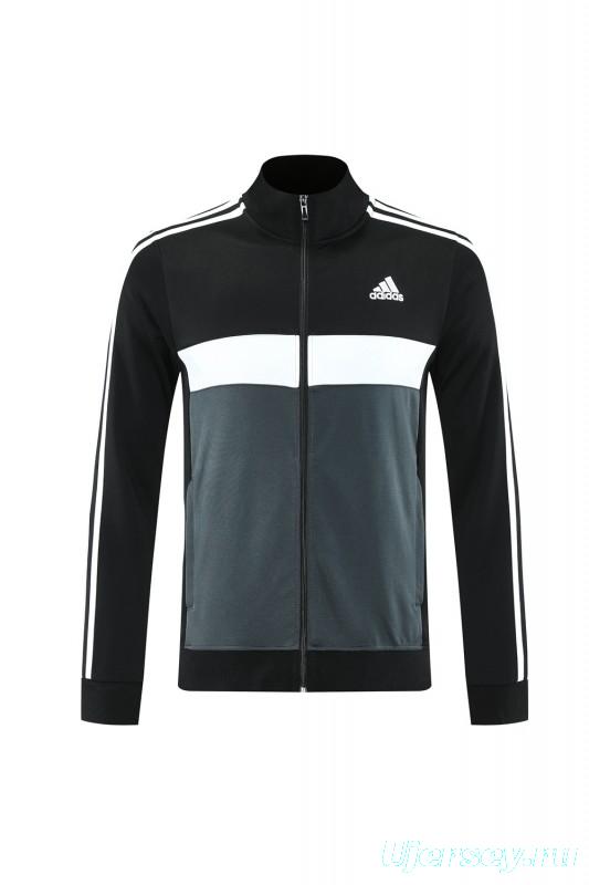 2025 Adidas Black/Grey Full Zipper Jacket +Long Pants