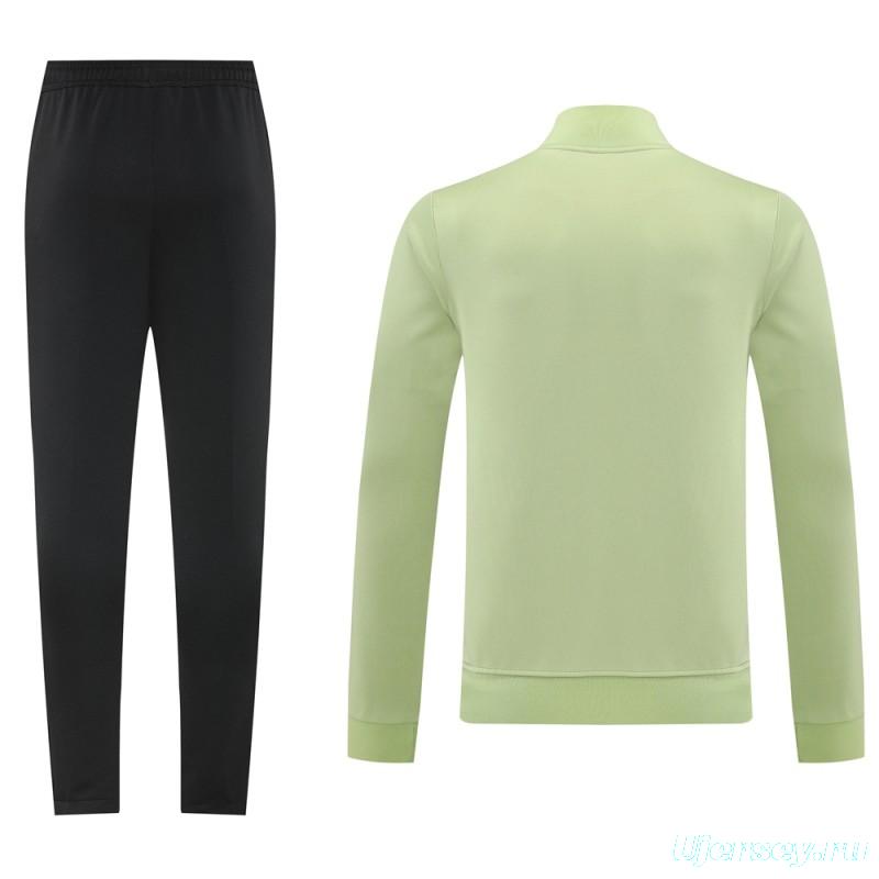 2025 Adidas Light Green/Black Full Zipper Jacket +Long Pants