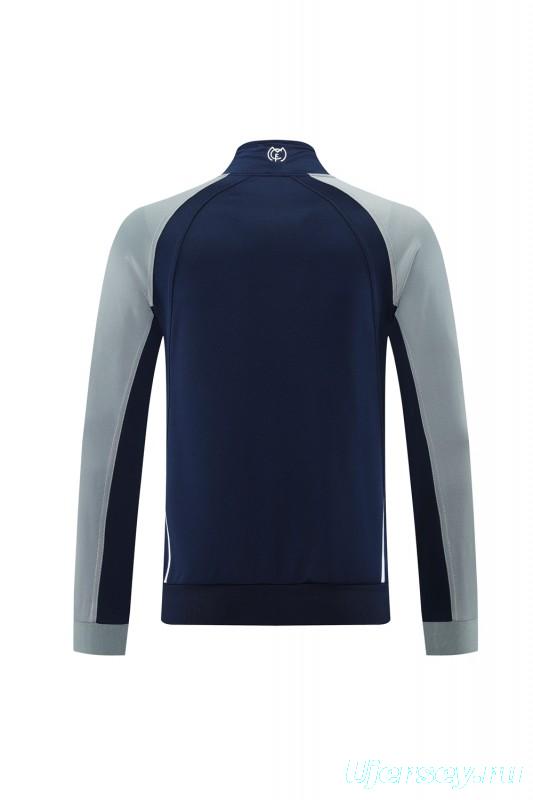 25/26 Real Madrid Navy/Grey Full Zipper Jacket +Long Pants