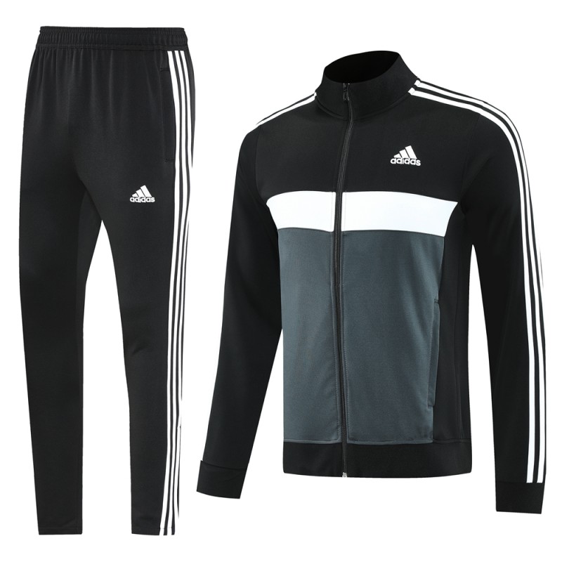 2025 Adidas Black/Grey Full Zipper Jacket +Long Pants