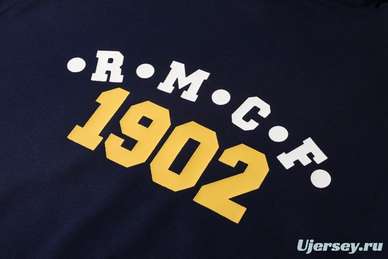 25/26 Real Madrid Navy Hoodie Full Zipper Jacket + Long Pants