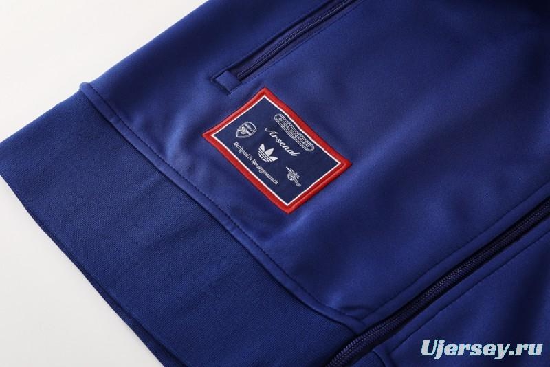 25/26 Arsenal Blue with Red & White Stripes Full Zipper Jacket +Long Pants