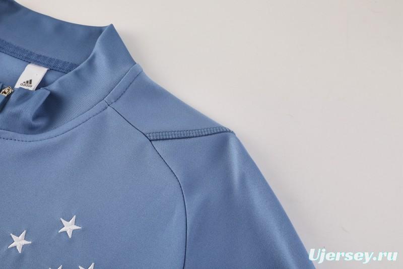 25/26 Cruzeiro Bluish Gray Navy Half Zipper Jacket+Long Pants