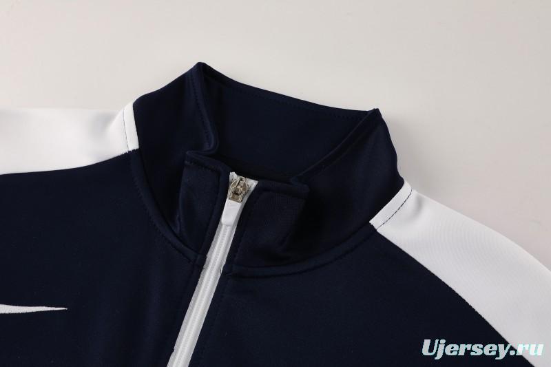 2025 Nike White/Navy Full Hoodie Zipper Jacket +Long Pants