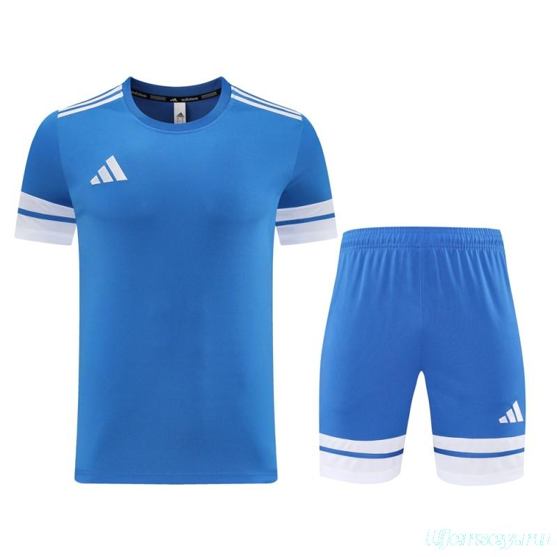 2025 Adidas Blue Short Sleeve Jersey+Shorts