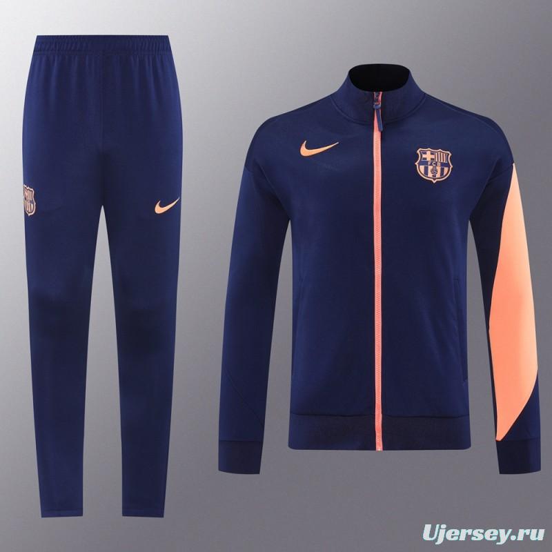 25/26 Barcelona Navy/Orange Full Zipper Jacket +Long Pants