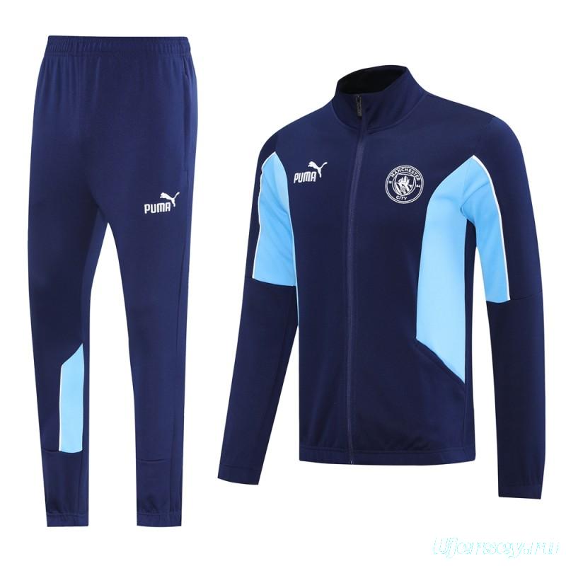 25/26 Manchester City Blue/Navy Full Zipper Jacket +Long Pants