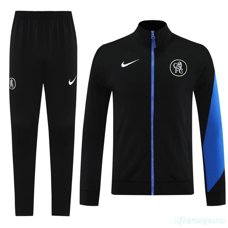 25/26 Chelsea Black/Blue Full Zipper Jacket +Long Pants