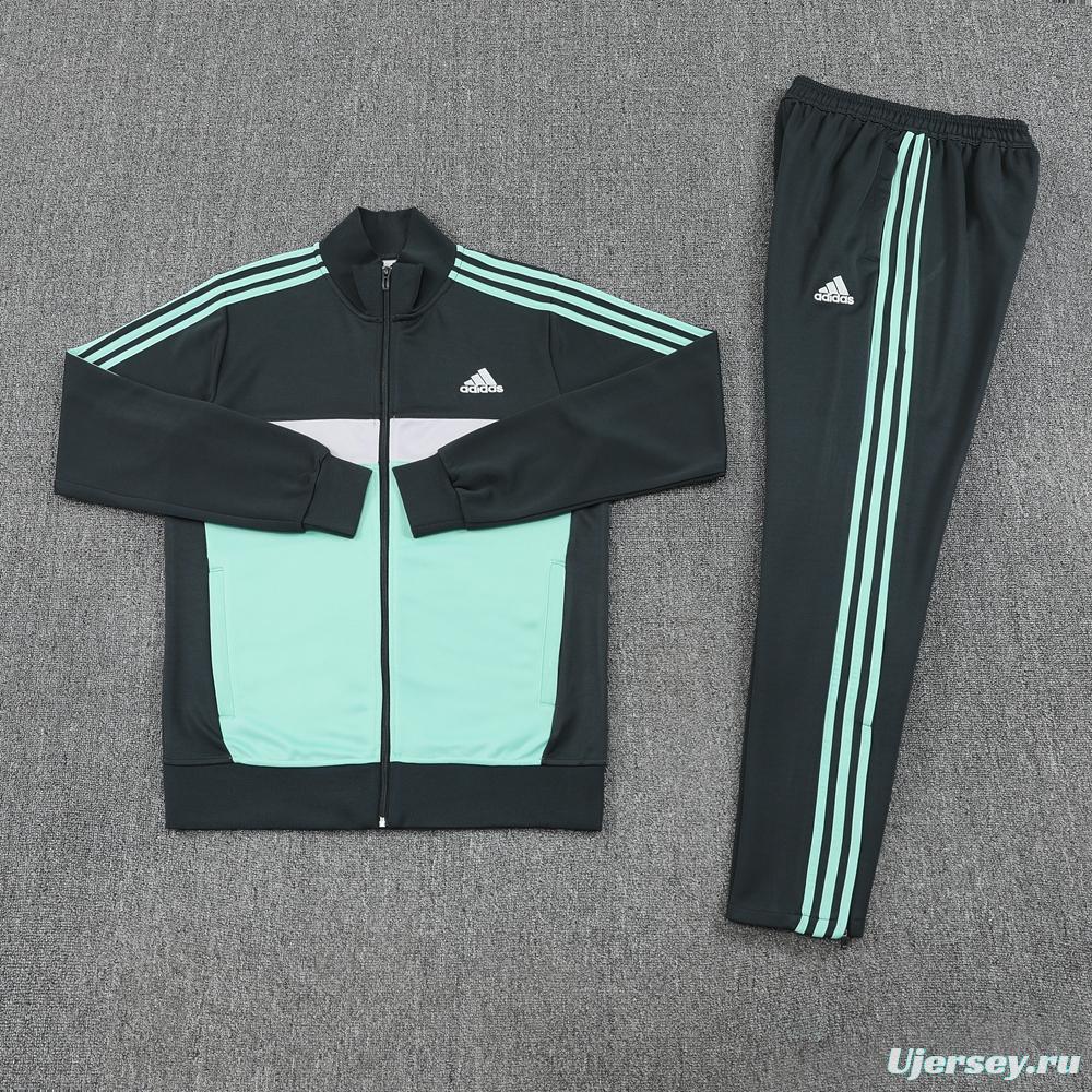 2025 Adidas Dark Grey Full Zipper Jacket +Long Pants
