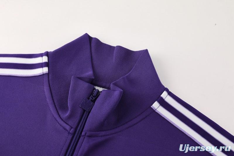 25/26 Real Madrid Purple Full Zipper Jacket +Long Pants