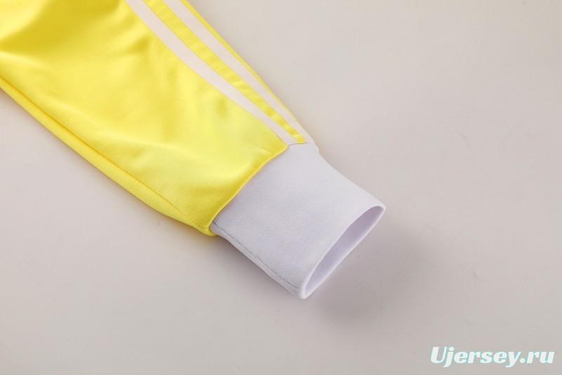 2025 Adidas Original Yellow Full Hoodie Zipper Jacket +Long Pants