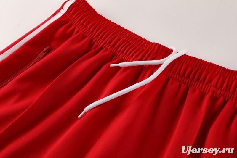 2025 Adidas Original Red Full Hoodie Zipper Jacket +Long Pants