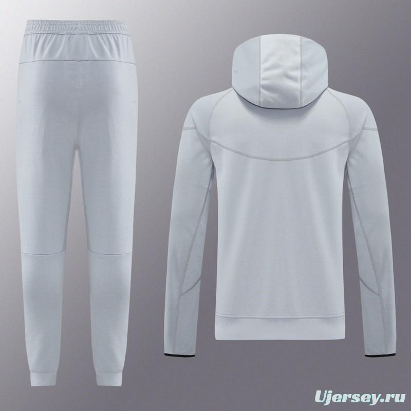 25/26 Barcelona Grey Full Zipper Hoodie Jacket +Long Pants