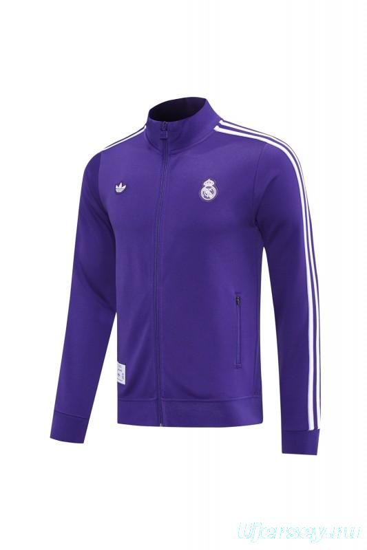 25/26 Real Madrid Purple Full Zipper Jacket +Long Pants