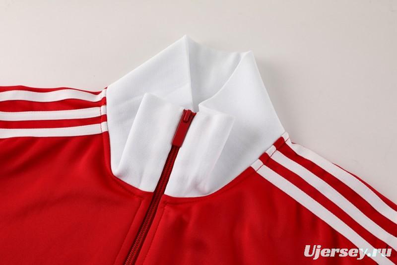 2025 Adidas Original Red Full Hoodie Zipper Jacket +Long Pants