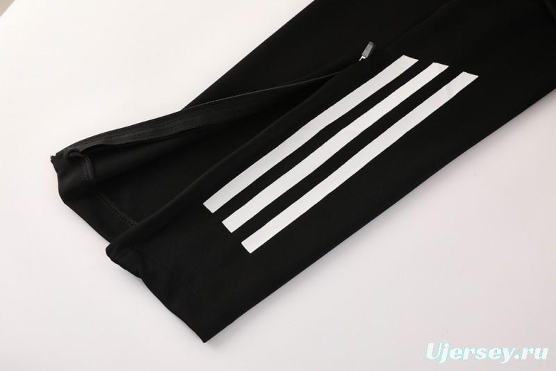 2025 Adidas Orange & Black with Leopard Print Pattern Half Zipper Jacket +Long Pants