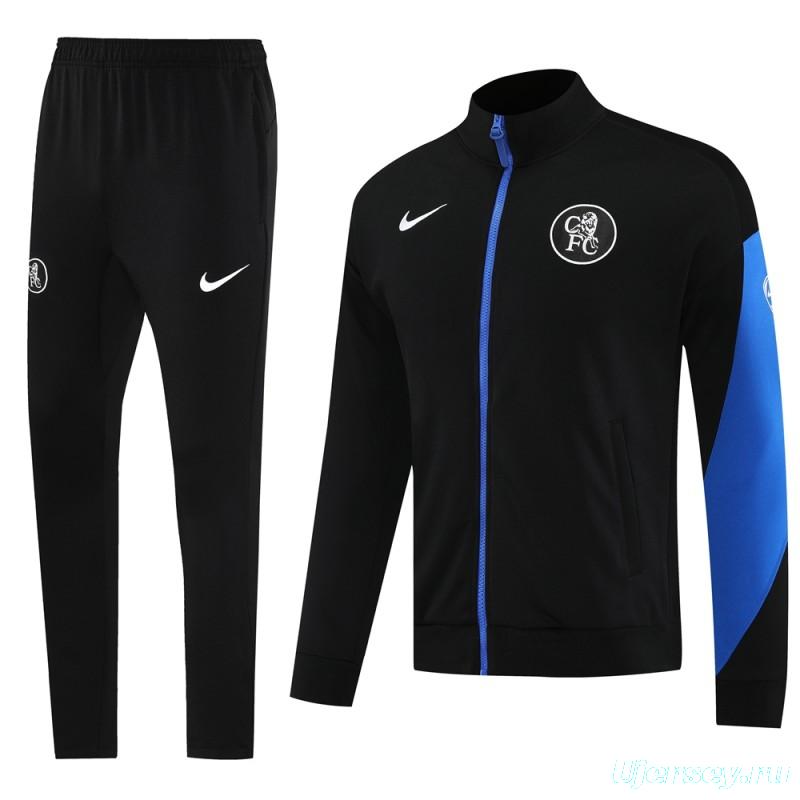 25/26 Chelsea Black/Blue Full Zipper Jacket +Long Pants