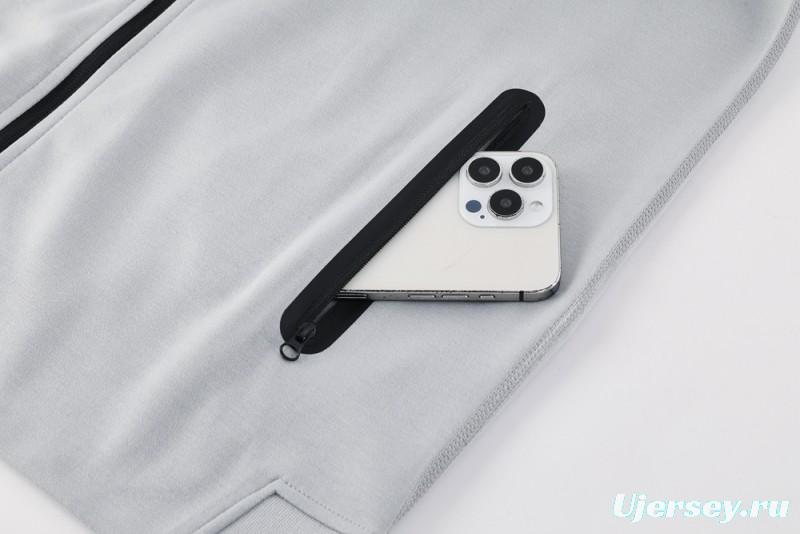 25/26 Barcelona Grey Full Zipper Hoodie Jacket +Long Pants