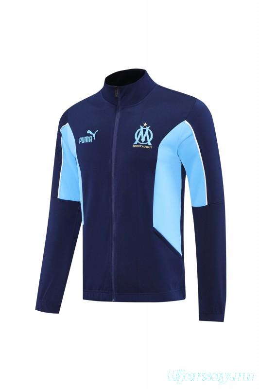 25/26 Olympique Marseille Blue/Navy Full Zipper Jacket +Long Pants